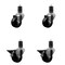 Service Caster 3'' Phenolic Wheel Swivel 1-5/8'' Expand Stem Caster Set 2 Brakes, 4PK SCC-EX20S314-PHS-2-PLB-2-158 - alternate 1